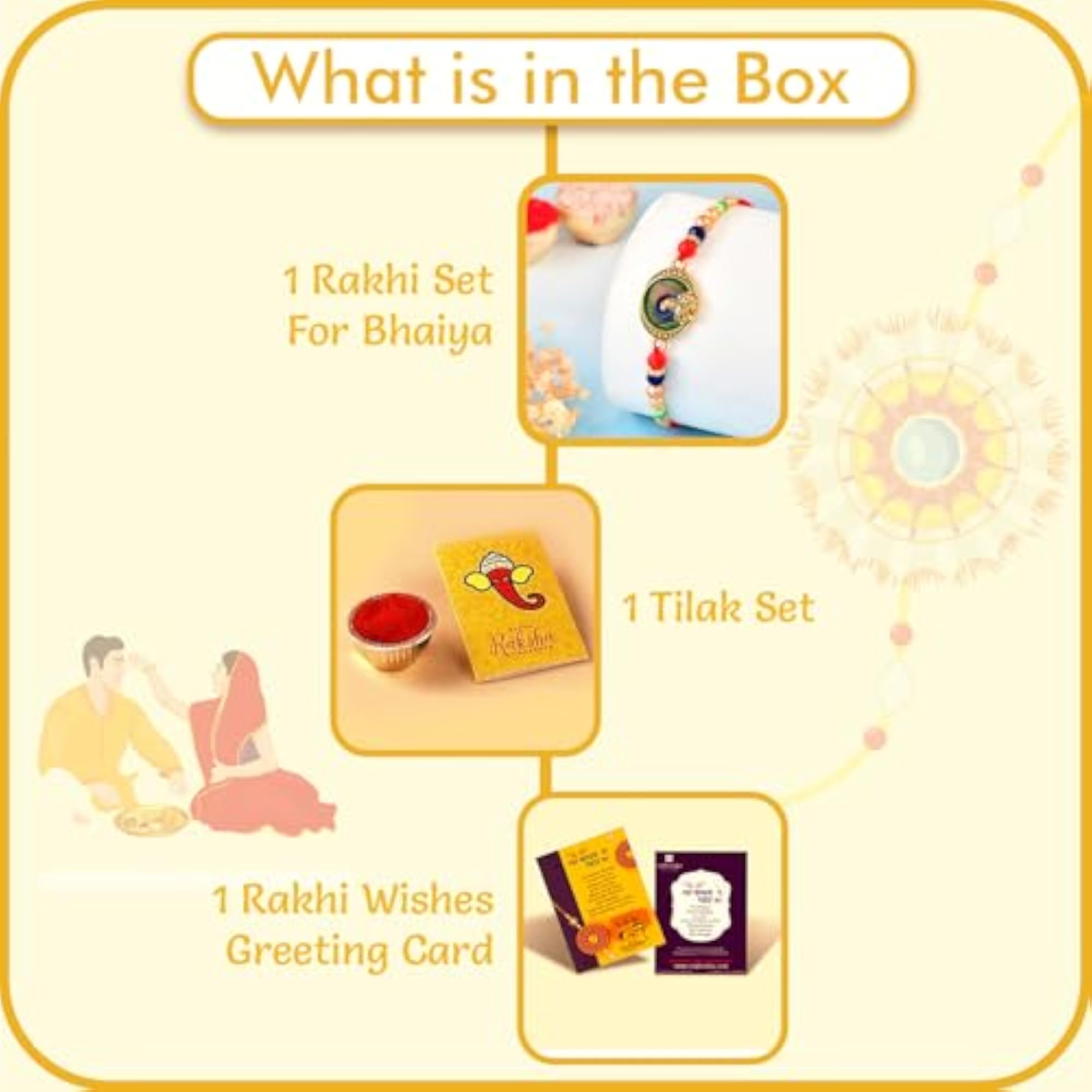 Rakhi for Brother, Krishna Peacock Feather Laddu Gopal Set