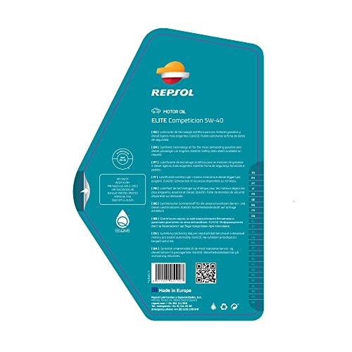 Miniatura 3 de Repsol Aceite De Motor 5w-40 Elite Aceite Completamente Sintético Aceite Acea A3 B4 Api Sn Api Cf Competition 5l Compatible Con Vw Polo V Hatchback 6r1, 6c1 Up! Hatchback 121, 122, Bl1, Bl2, Bl3, 123