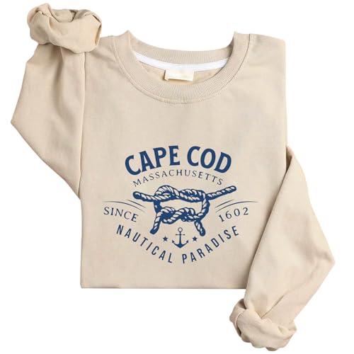 Cape Cod Sweatshirt Seashells Massachusetts Sweatshirt Nautical Beach Shirt