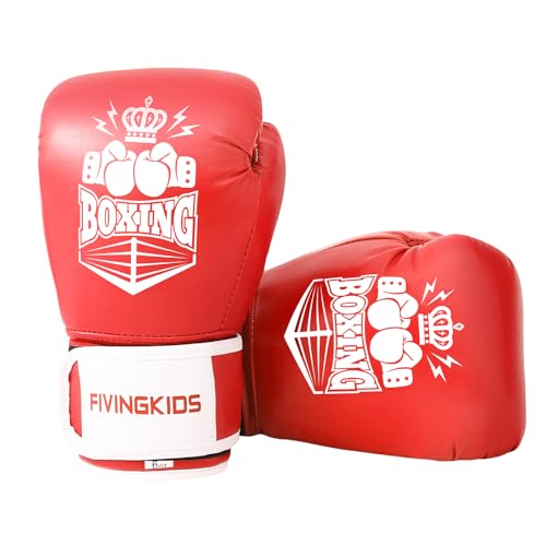 FIVING Kinder Boxhandschuhe für Jungen und Mädchen,Jugendboxen Trainingshandschuhe für Kinder 3-15,Kinder Sparring Boxhandschuhe für Boxsack, Kickboxen, Muay Thai, MMA (Rot und weiß, 4oz)., 17.99 €