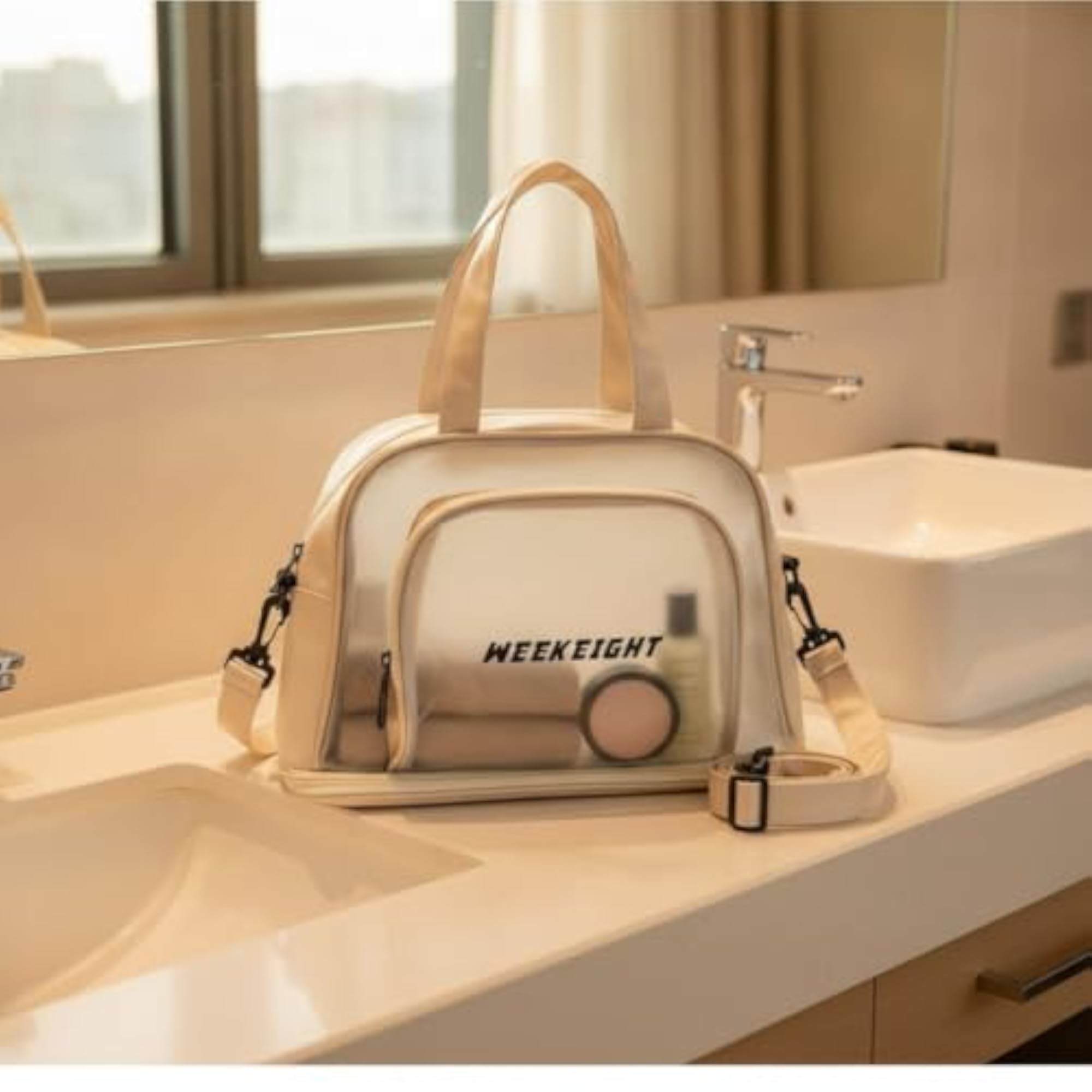Travel Toiletry Bag with Shoulder Strap, Water-Resistant