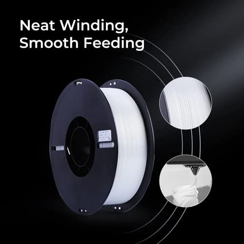 Image of Creality Silk PLA 3D Printer Filament, Metallic Silver PLA Filament 1.75mm, High Glossy and Smooth Silk Texture, Metal Filament + /-0.02mm Precision, 3D Printing Filament 1KG /2.2lb, (Silver)