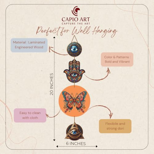 Image of CAPIO ART Welcome Wooden Quote Wall Hanging Decoration Items for Home Decor | Mdf Art for Living Room & Bedroom | Decorative Item for Office & House | Gifts Modern Wood Hanger - Butterfly-2
