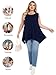 LARACE Womens Plus Size Tank Tops Summer Sleeveless Shirts Casual Loose Tunic Blouses(Navy Blue L)