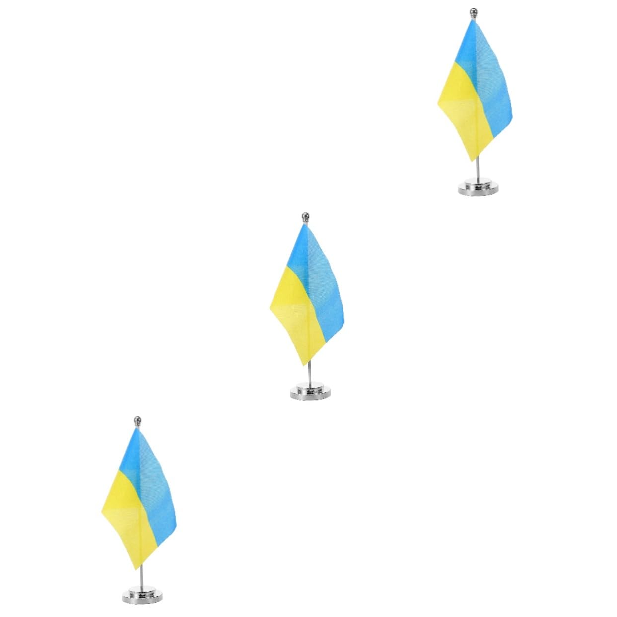 Drapeau ukrainien de bureau en alliage avec support de table BESPORTBLE