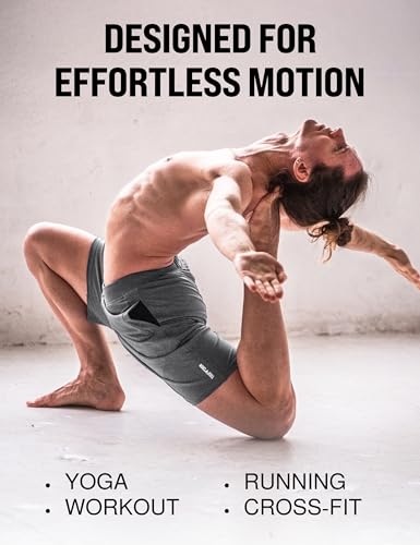 YOGA CROW Men's Swerve Yoga Training Shorts w/Non-Restrictive Inner Liner - 7" Inseam - Workout, Gym, Running, Training 6