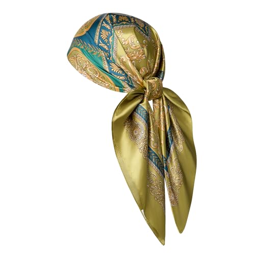 Image of 35 inch Men's Silk Cowboy Scarf - Oversized Western Bandana Neckwear, Large Square Scarf with Gift Packaging
