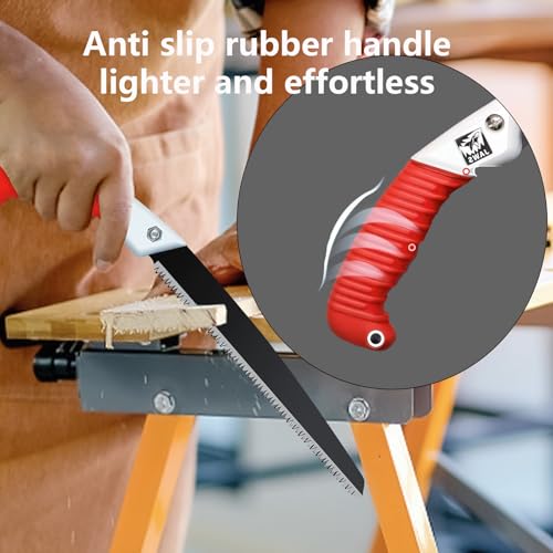 Medium Length japanese pull saw with Super Sharp Teeth,Thickened SK5 Steel,for Home Pruning, Logging, Landscaping,Three Sided Grinding,10.5" - Image 3