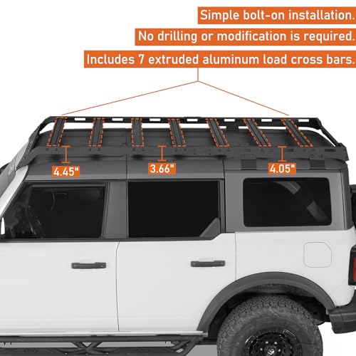 Image of Hooke Road Full Roof Rack for 2021-2026 Ford Bronco & Raptor 4 Door Hardtop