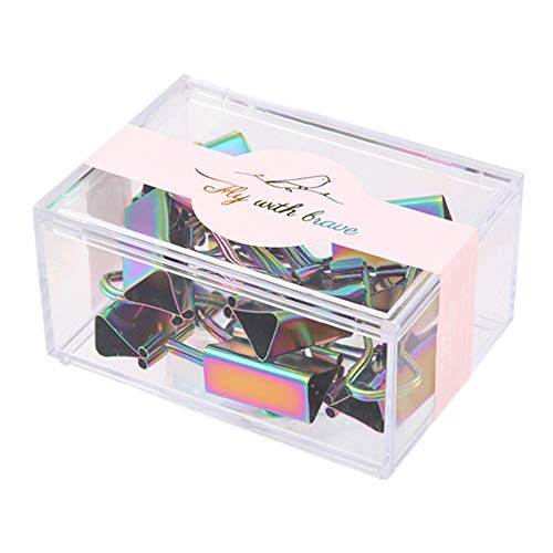 MEI YI TIAN 10 Pack Colorful Rainbow Binder Clips Paper Clamps Medium for Notes Letters Memos Documents Paper Metal Clips Office School Home Supplies