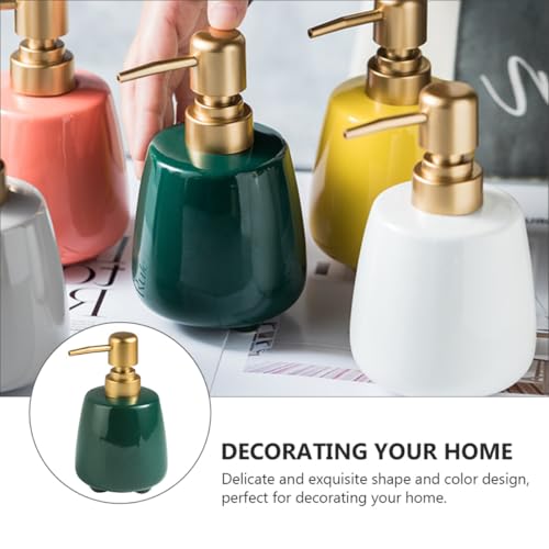 Lurrose Distributeur de Savonnette Design Délicat et Réutilisable 320ml en Céramique Pompe à Presser pour Salle de Bain pour Décoration Intérieure – vue 3