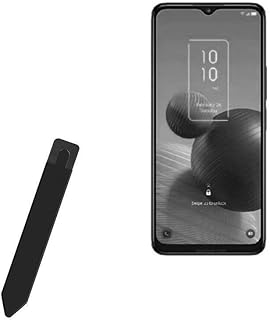BoxWave Stylus Pouch Compatible with TCL 408 - Stylus PortaPouch, Stylus Holder Carrier Portable Self-Adhesive - Jet Black