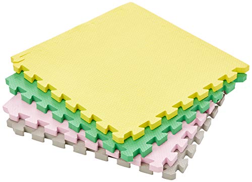 Kit 4 Tapetes Tatames Coloridos EVA 50 x 50 x 2cm com Borda