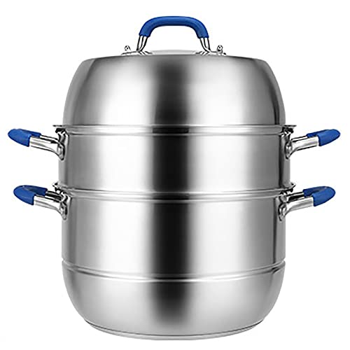 Olla de acero inoxidable 304 de grado alimenticio para cocinar o sopa, 3 capas, parte inferior compuesta para bollos al vapor y sopa de pollo guisado, 30 cm
