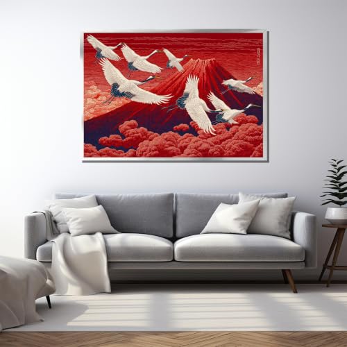 Tableau mural grue japonaise avec impression toile 70x100cm - 4