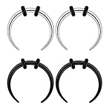 Longbeauty 14G 16G Pincher Septum Rings C Shape Buffalo Stainless Steel Horseshoes Nose Ring Taper Kit Septum Piercing Jewelry with O-Rings for Women Men