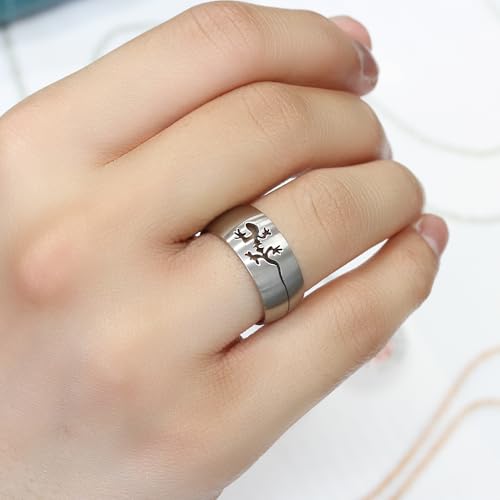 DoubleAccent 9MM Stainless Steel Cut-Out Lizard Comfort Fit Wedding Band Ring (Size 7 to 14)3