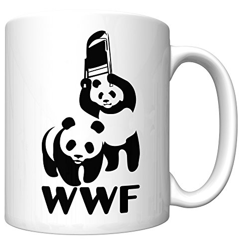 CJ Artisans WWF Steel Chair Panda Parody (WWE) Funny Coffee Mug