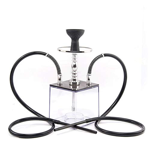 JYXZM Hukahn Set LED Shisha Micro Modern Acryl Bubble Huka Zwei Schlauch Großer Rauch mit Silikonschlauchhukah Schüssel… – Bild 6