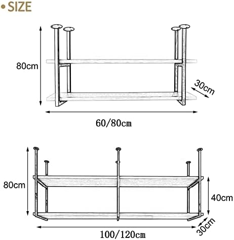 Stylish Ceiling-Mounted Wine Rack - Floating Suspended Holder for Bottles & Glasses - Elegant Kitchen Bar Decorative Storage Shelf - Home Decor Organizer