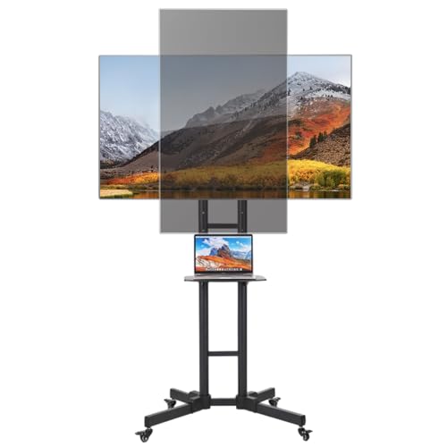 Soportes Para Pantallas, Wireless YOMYM Soporte TV Ruedas para Television de 32 a 60 Pulgadas, Cambiar Entre Horizontal y Vertical, Soporte TV Pie para Televisor con Estante para Portátil | MAX...