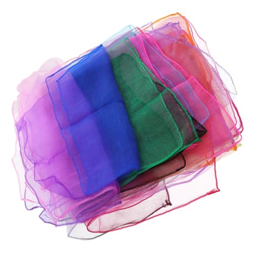 15pcs Colorful Dance Scarves for Performance and Juggling Square Play Scarves Visual Toys for Boys and Girls and Dance Classes