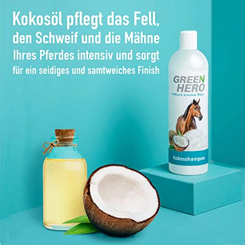 Pferdeshampoo Green Hero mit Kokosöl für intensive Pflege – 500ml