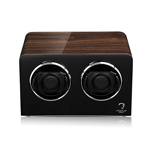 MODALO Uhrenbeweger (Watch Winder) Inspiration MV4 für 2 Uhren Walnuss-Holz Design…