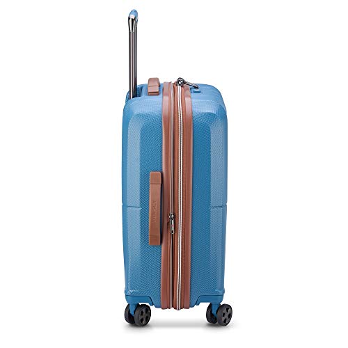Image of DELSEY PARIS St. Tropez Hardside Expandable Luggage with Spinner Wheels, Baltic Blue, Checked-Medium 24 Inch