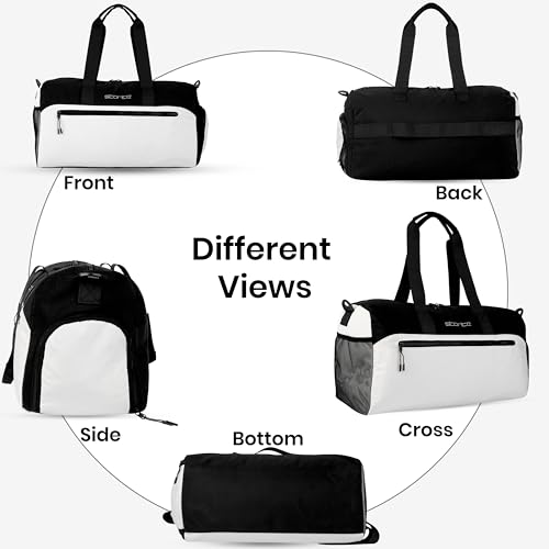 Image of Storite Multipurpose Travel Duffle Bag, Lightweight Luggage Bag with Shoe Compartment, Water Resistance, Overnight Bag with Mesh & Zipper Pockets for Traveling, Gym & Weekend Trips (Grey, 48x30x22cm)