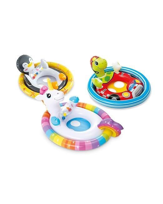 Image of Inflatable Kiddie Float | Water Baby Floater for Kids| Safe Anti-flip Diaper Style Swim Tube Rider| Swim Pool Tube for Toddlers|Multicolor Cute Swimming Pool Safety Seat (See-ME-SIT)