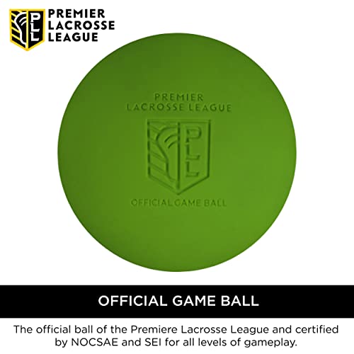 Wolf Athletics Official Premier Lacrosse League Lacrosse Ball, Rubber Lacrosse Game and Massage Balls, Optic Yellow, 3 Pack