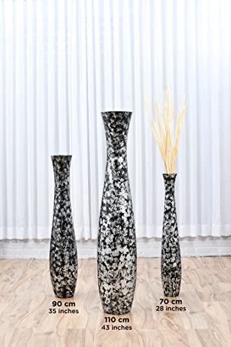 Image of Leewadee Large Floor Vase 34 inches Mango Wood for Pampas Grass, Dried Flowers