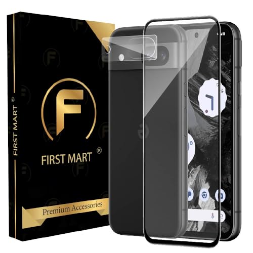 Image of FIRST MART Military-Grade Tempered Glass Compatible with Google Pixel 8a 5G (6.1 Inch) With Clear Camera Lens Protector & Installation Kit | Edge-to-Edge Protector Coverage | Clear