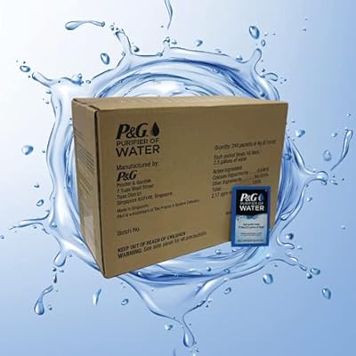 P&amp;G Purifier of Water Portable Water Purifier Packets (Box of 240 Packets). Emergency Water Filter Purification Powder Packs for Camping, Hiking, Backpacking, Hunting, and Traveling