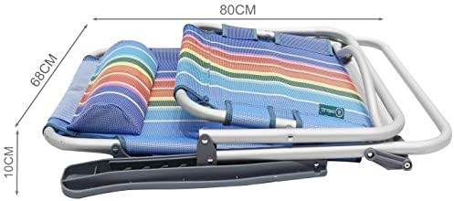 Homecall Folding Beach chair with rainbow textilene adjustable backrest