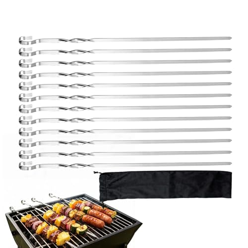 Brochetas de barbacoa de acero inoxidable con acabado profesional para restaurantes y hogar 2