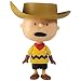 SUPER 7 Peanuts Cowboy Charlie Brown Reaction Collectible Vinyl Figure - 3.75 Inches