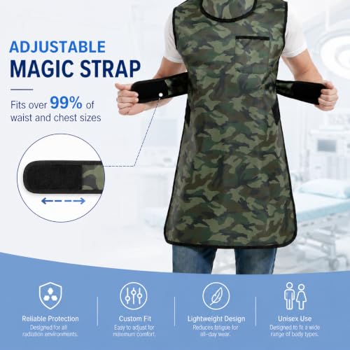 Image of 0.5mmpb Xray Lead Apron for Xray with Thyroid Shield Collar,Lead Gown,Dental Xray Shield