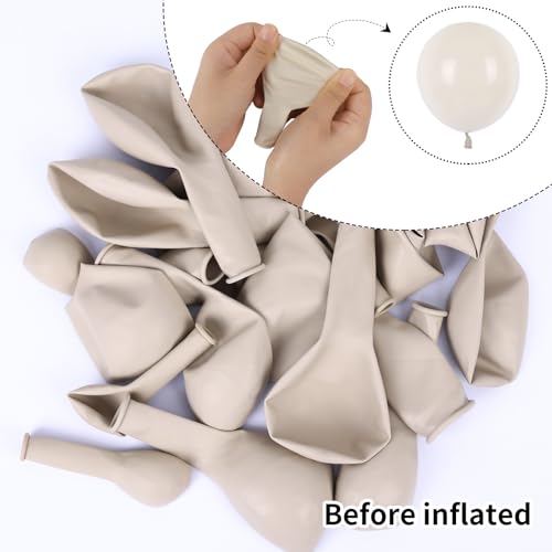 image for RUBFAC White Sand Balloons Different Sizes 105pcs 5/10/12/18 Inch Sand