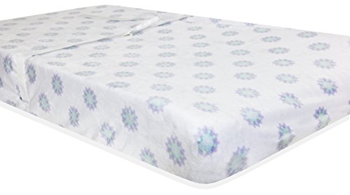 Wendy Bellissimo Contoured Diaper Pad Cover for Diaper Changer Medallion Pattern from the Anya Collection in Lavender and Grey 16x32 inches