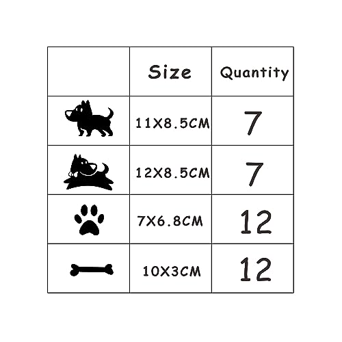 Sticker mural pattes de chien noir Y76 autocollant vinyle décoration murale maison