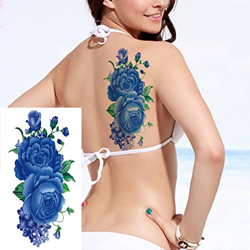 Jeefonna 21 Sheets Flowers Temporary Tattoos For Women, Waterproof Fake Tattoos Rose Peony Body Art Arm Tattoo Stickers For Women, Girls #TOP1