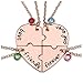 Zysta Cadena de la amistad hermanas collar juego colgante forma de corazón dividido en tres / cuatro piezas color plata con grabado Best Friend Forever Bonito regalo para amigos, Aleación