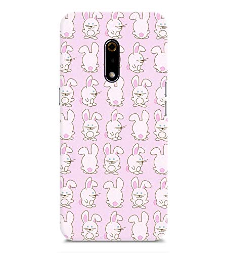 chiraiyaa Rabbit Pattern ping Girl Designer Printed Premium Back Cover Case for Realme X