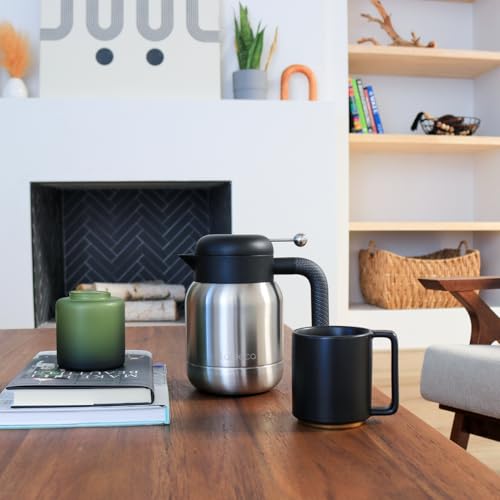 Aura Thermal Coffee Carafe Tea Pot for Keeping Hot & Iced Cold - Vacuum Insulated - Water Pitcher - Beverage Dispenser - Leakproof Cool touch handle - BPA Free - 1 Liter - Stainess by LAFEECA - Used condition - Image 6