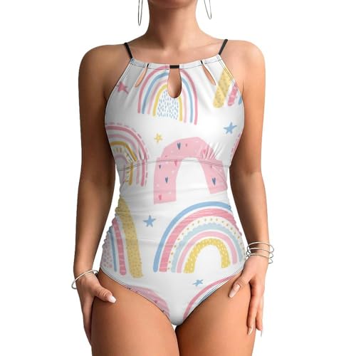 Maillot de bain une pièce cartoon arc-en-ciel idéal pour vos vacances et journées piscine