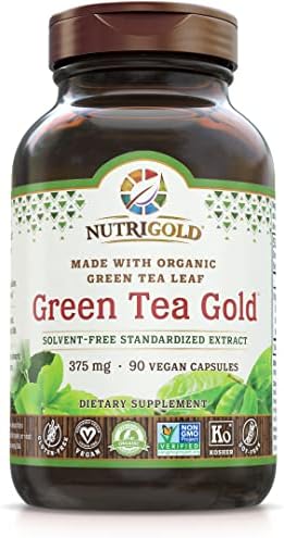NutriGold Green Tea Gold - Metabolism, Weight-Loss, and Immune Support, 90 Organic Veggie Capsules