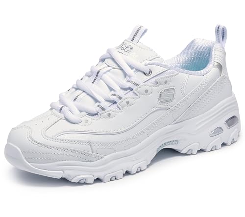 Image of Skechers Women's D'Lites Fresh Start, White /Silver, 12W
