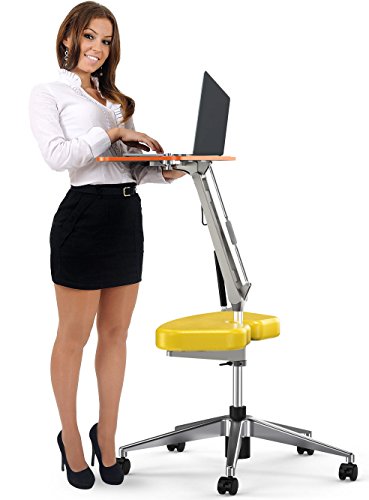RoomyRoc Adjustable Rolling Notebook Computer Desk Writing/Bed Table (Yellow)